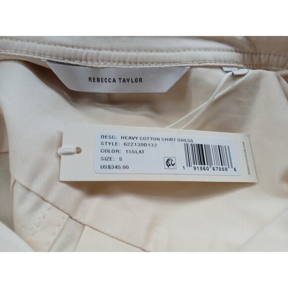 NWT - Rebecca Taylor Women's Heavy Cotton Shirt Dress in  Latte, Size: Small - Picture 2 of 7
